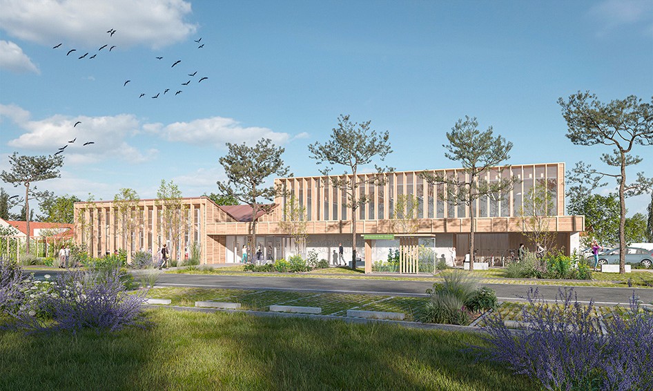 lblf architecte Médiathèque et salle multisports Villeneuve en Retz 44